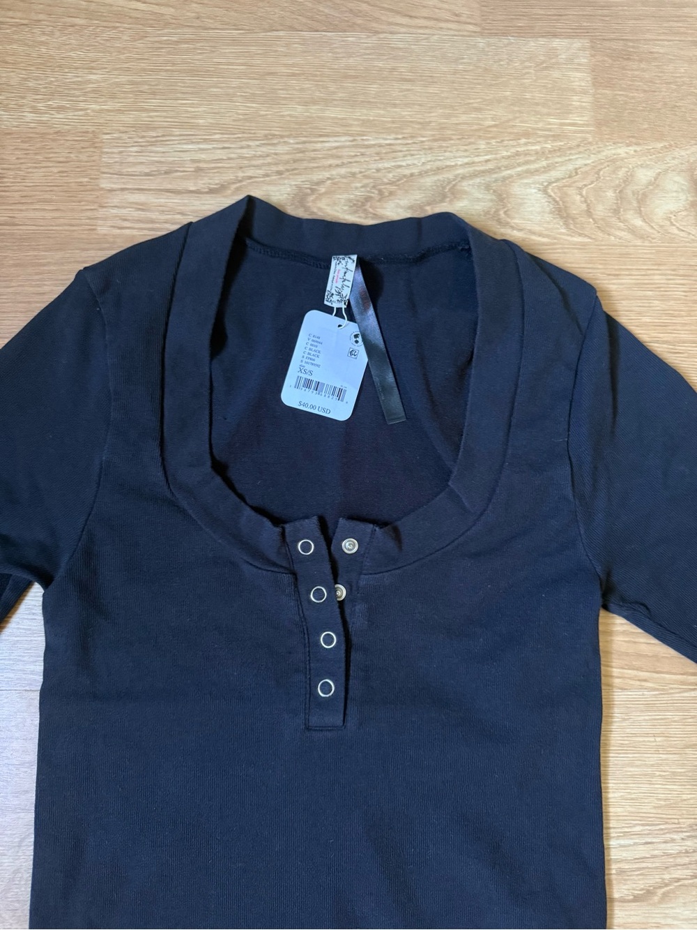 Free People Wide Away Layering Top - Black - Picture 3 of 6
